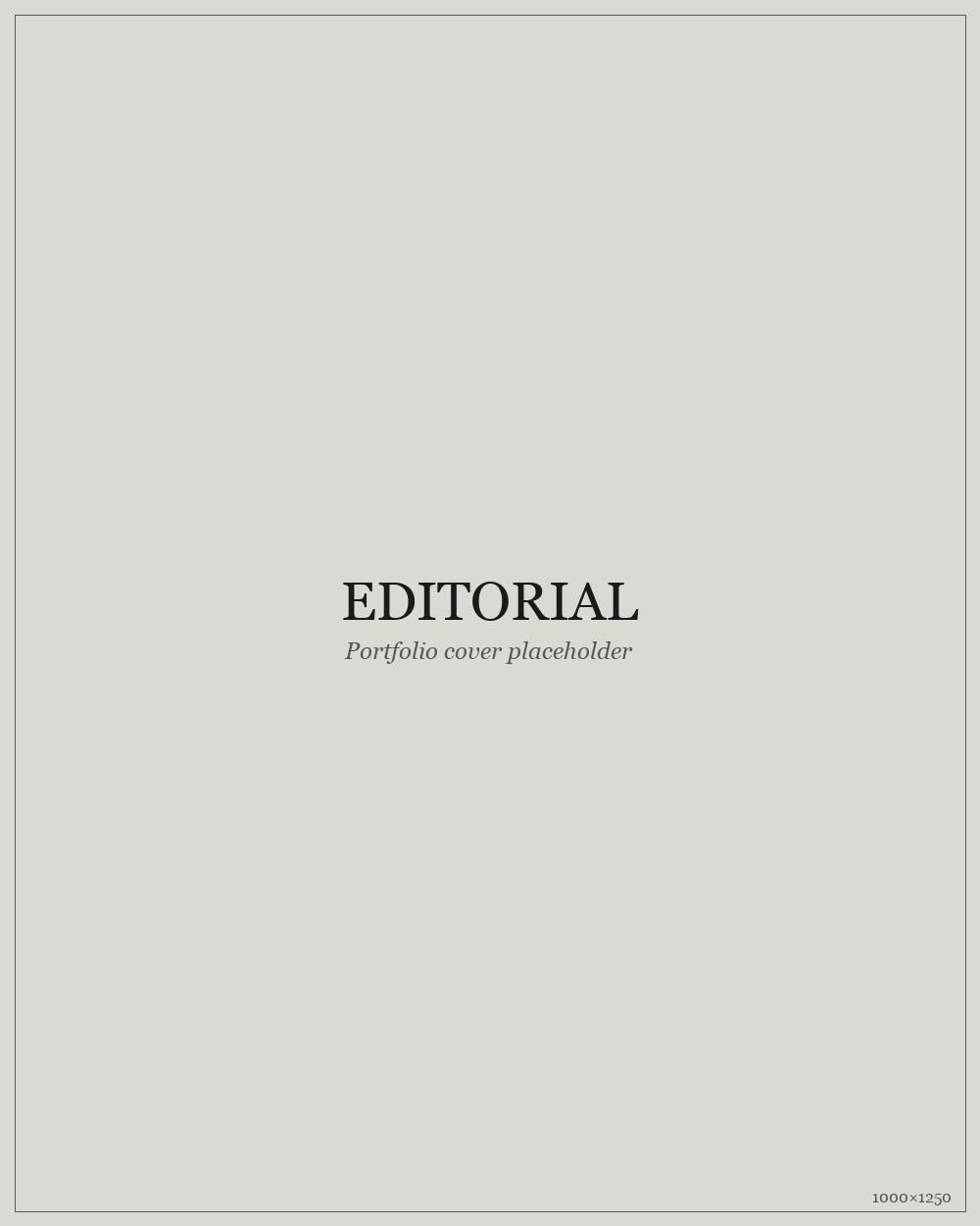 Editorial portfolio cover