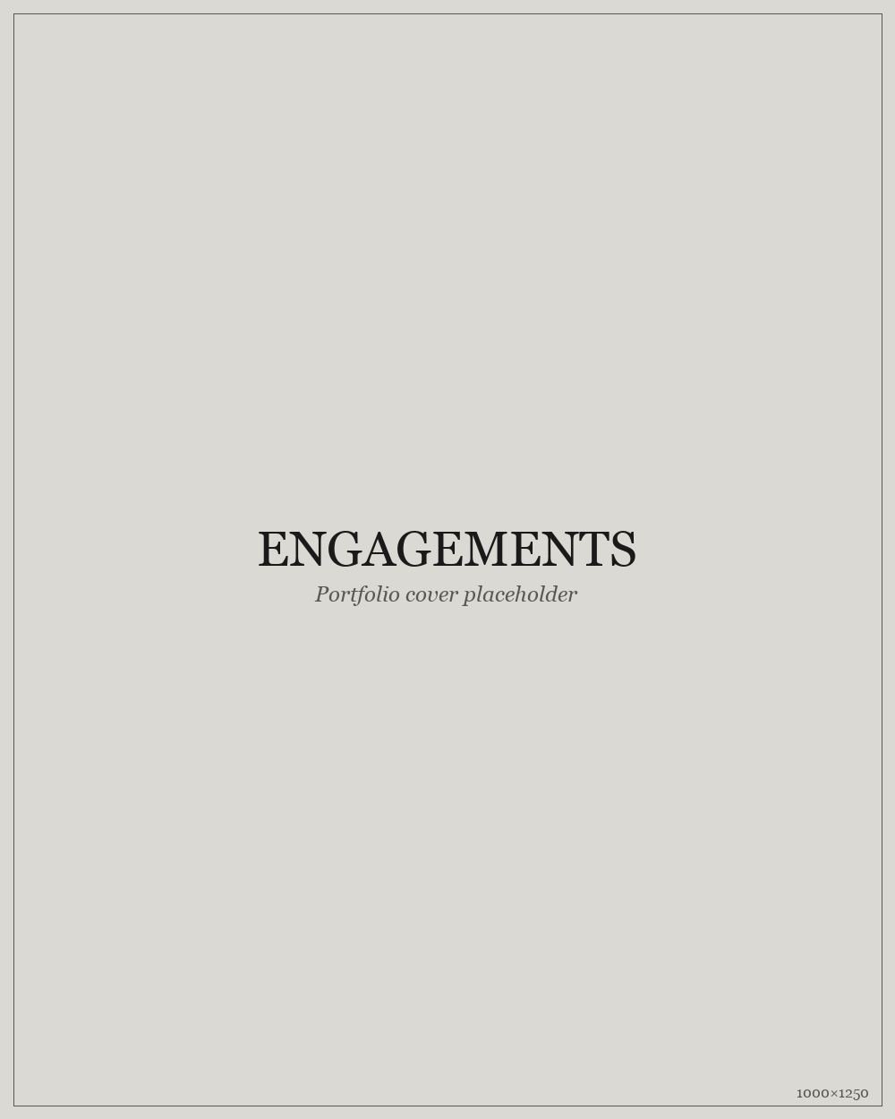 Engagements portfolio cover