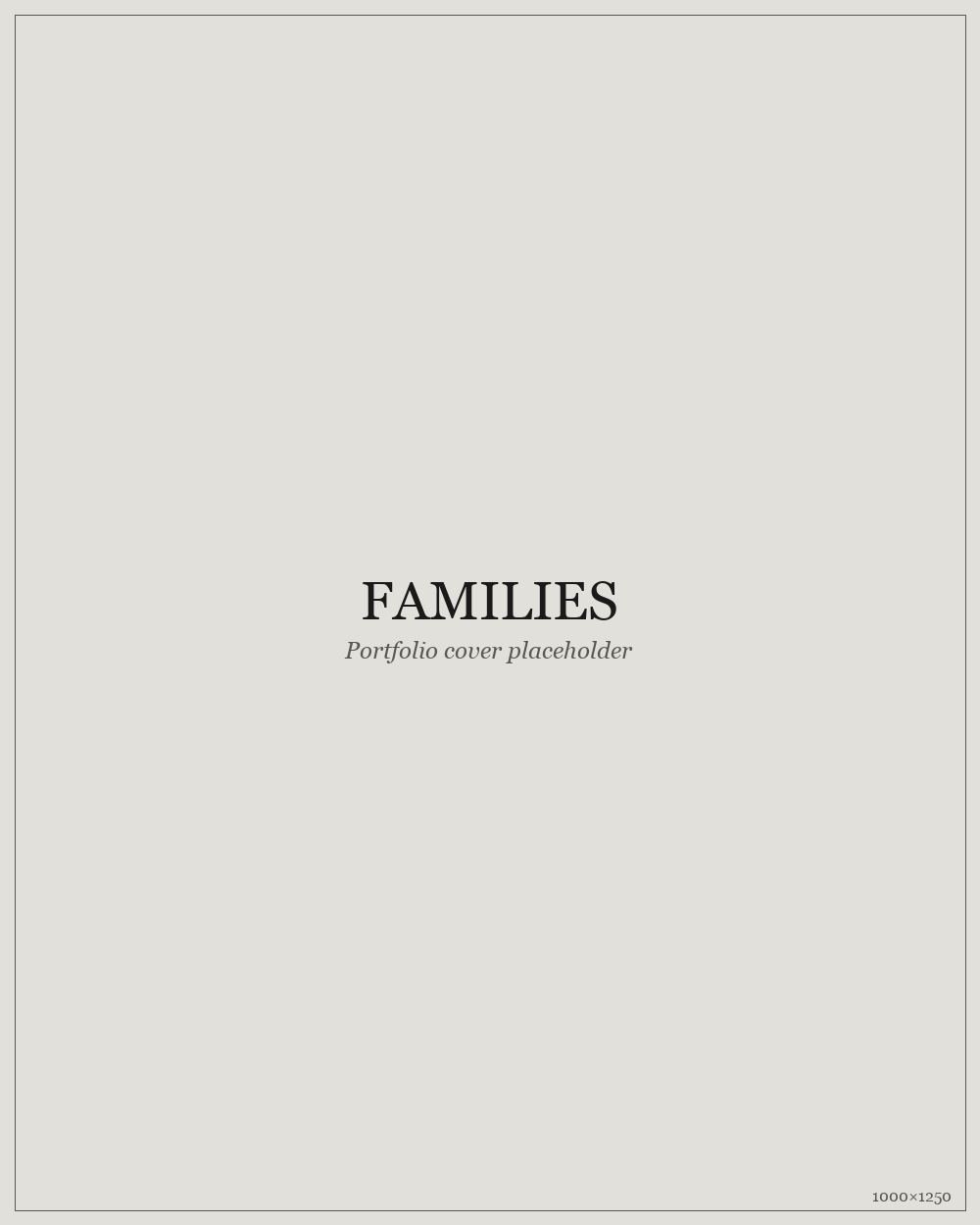 Families portfolio cover