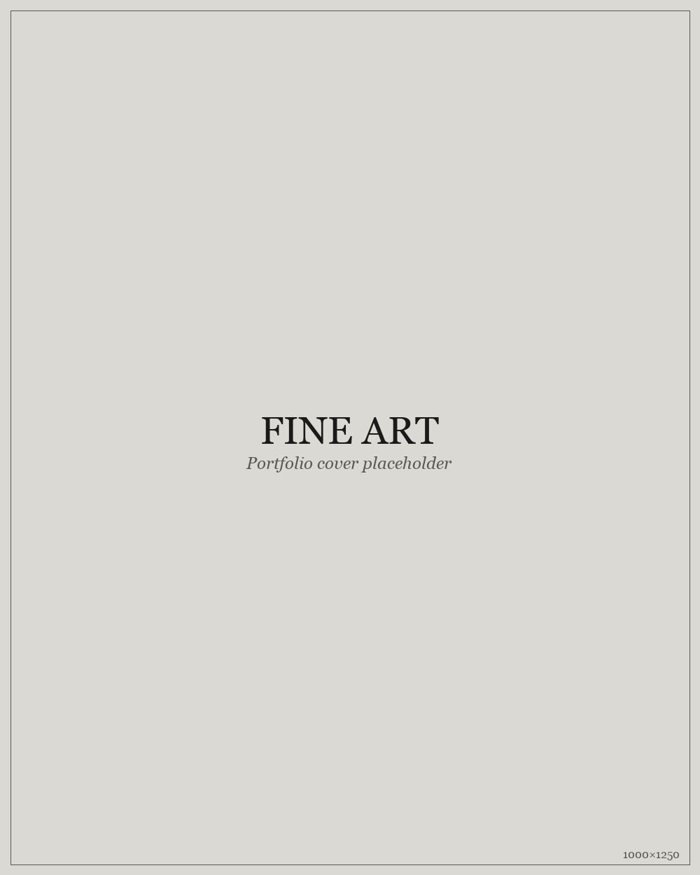 Fine Art portfolio cover