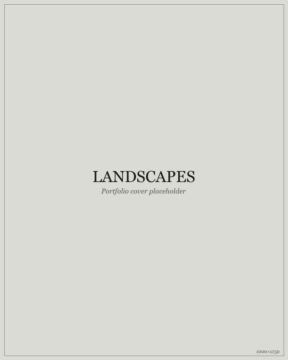 Landscapes portfolio cover