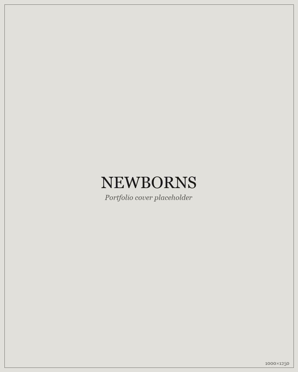 Newborns portfolio cover