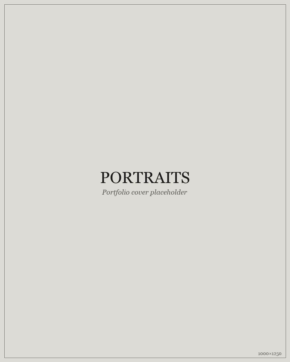 Portraits portfolio cover
