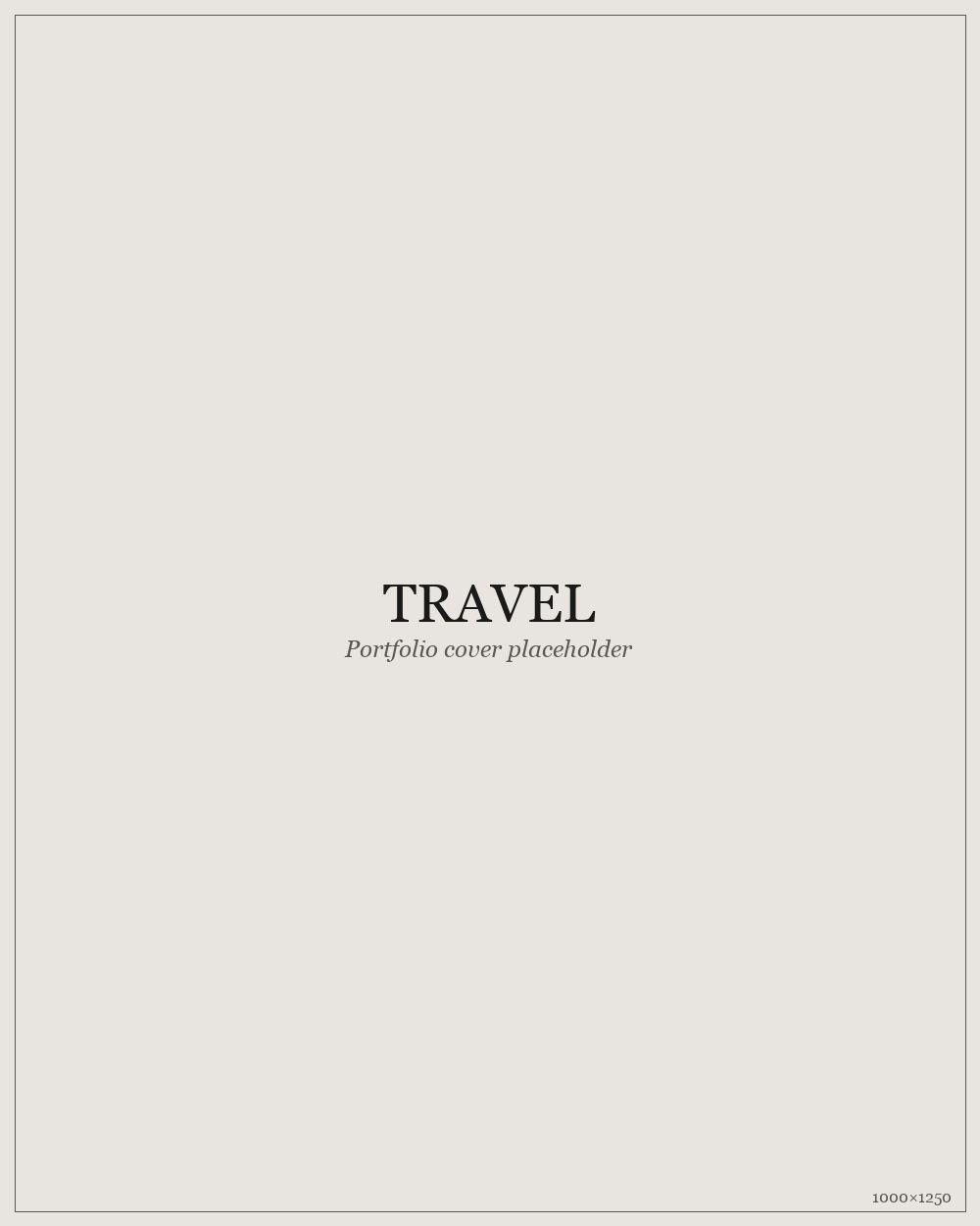 Travel portfolio cover