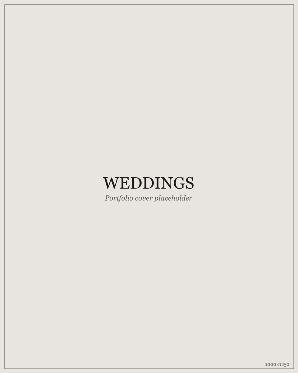 Weddings portfolio cover